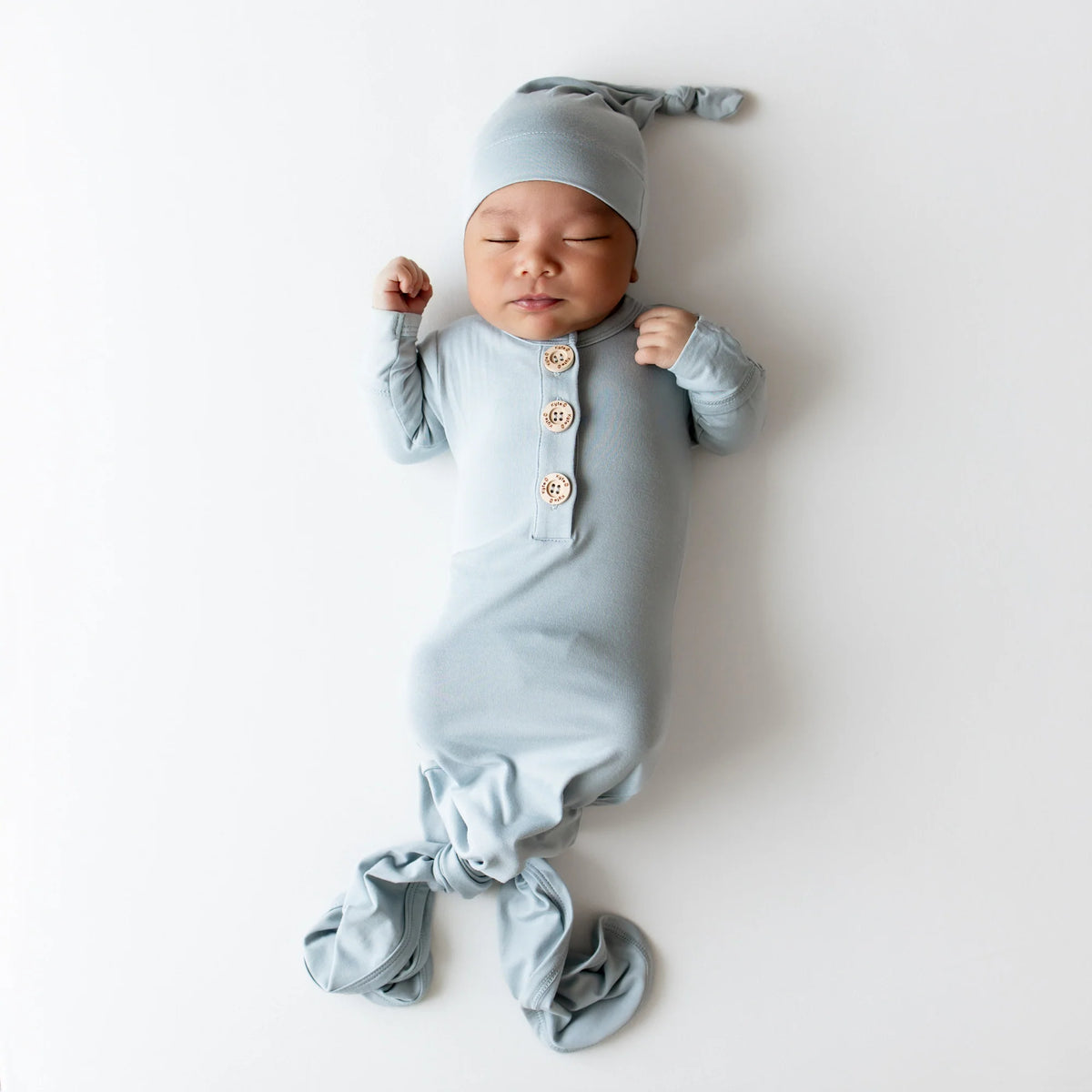 Knotted Gown with Hat Set in Fog