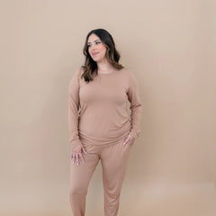 Women's Jogger Pajama Set in Latte