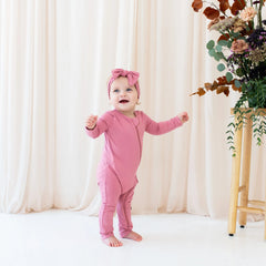 Zippered Romper in Apple Blossom