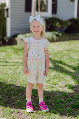 Flutter Sleeve Romper in Pastel Mickey Mouse