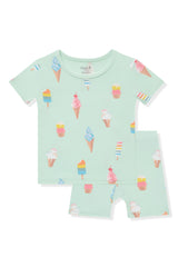 Short Sleeve Pajamas in Mint Ice Cream