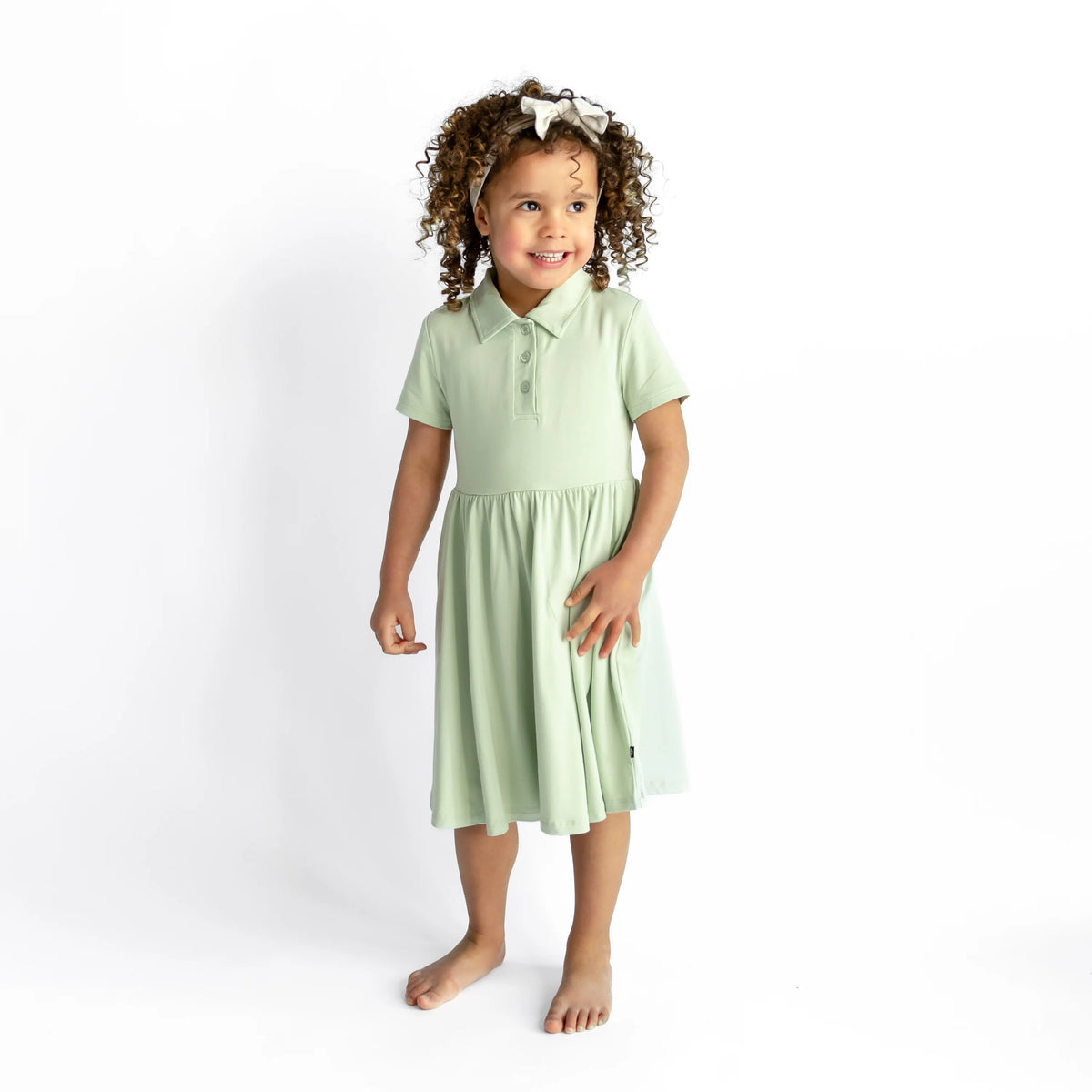 Polo Dress in Basil