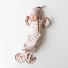 Knotted Gown with Hat Set in Blush