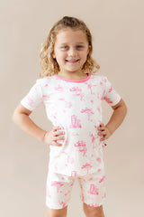 Short Sleeve Pajamas in Toile Ballet