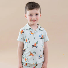 Toddler Short Sleeve Polo in Winnie the Pooh Hundred Acre Wood