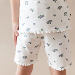Pointelle Short Sleeve Set in Spray Rose