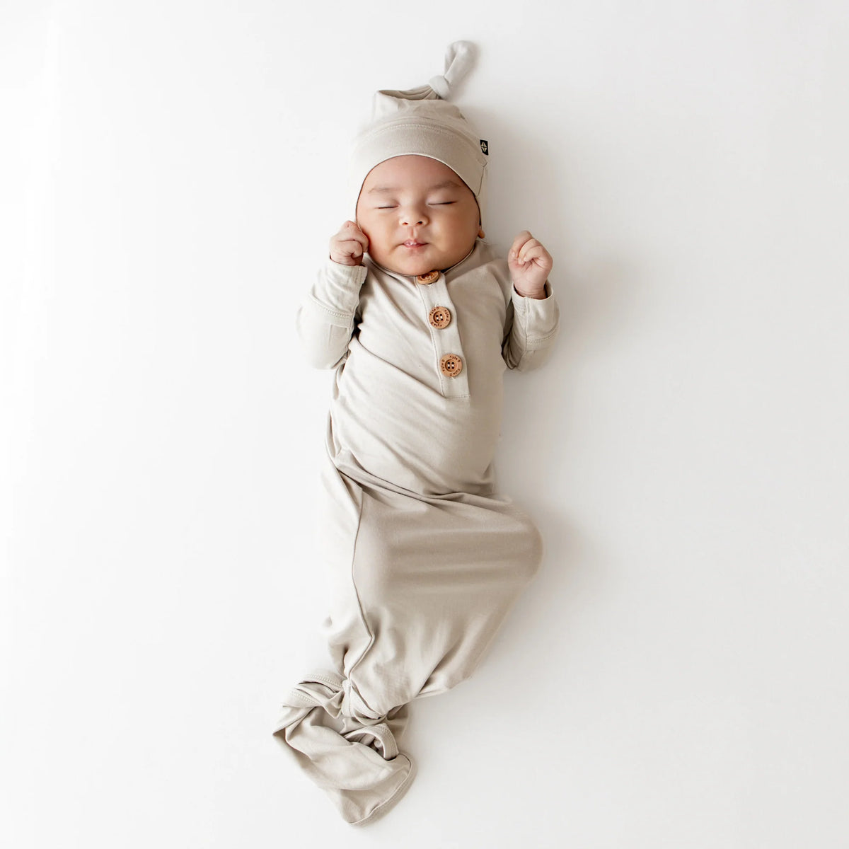 Knotted Gown with Hat Set in Oat