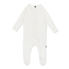 Pointelle Zippered Footie in Cloud
