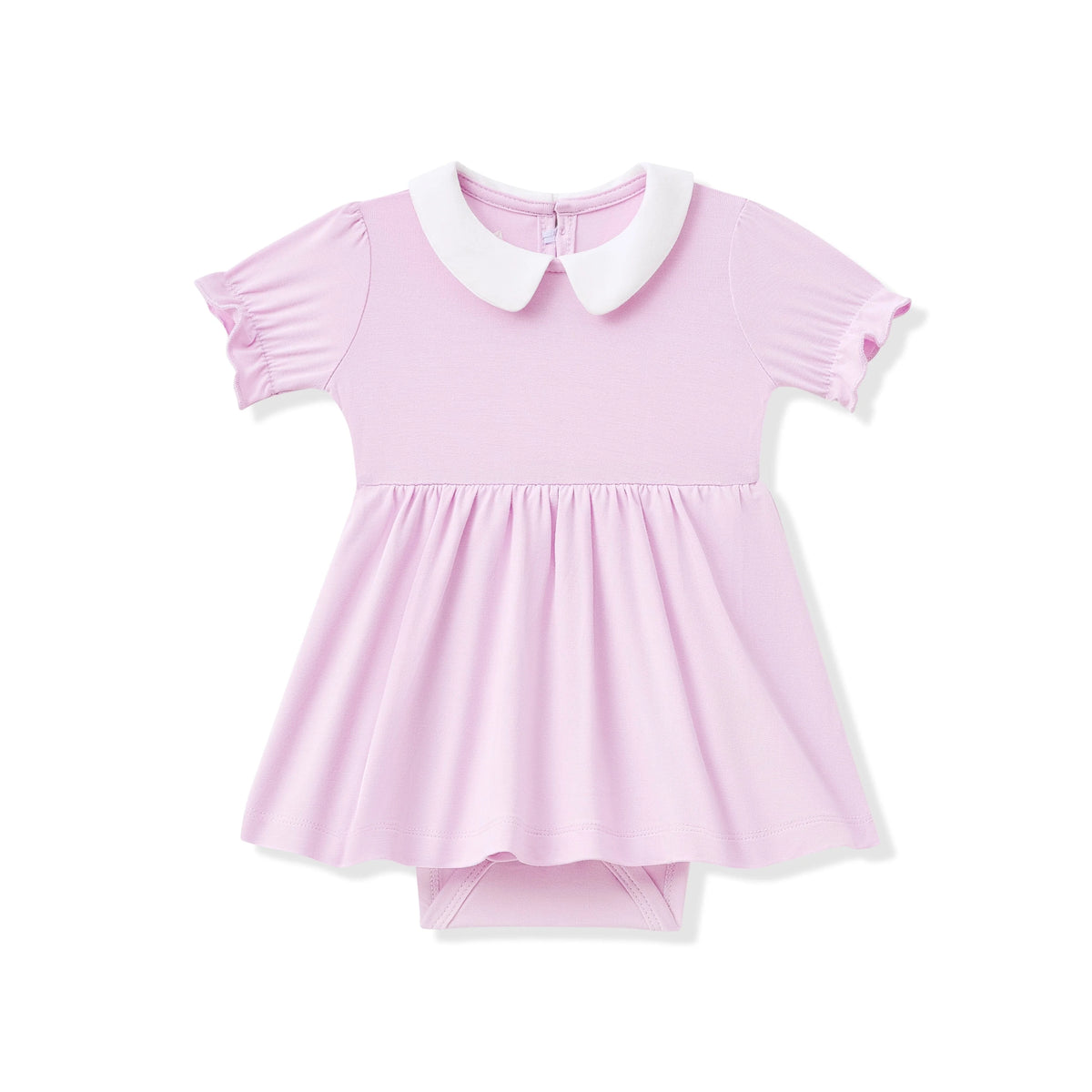 Peter Pan Collar Bodysuit Dress in Thistle