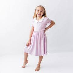 Peter Pan Collar Dress in Thistle