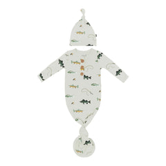 Knotted Gown with Hat Set in Fishing