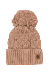 Chunky Cable Knit Beanie in Latte