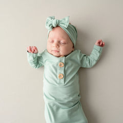 Knotted Gown with Bow Set in Sage