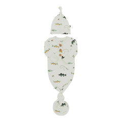Knotted Gown with Hat Set in Fishing