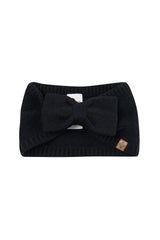 Chunky Knit Bow Headband in Midnight