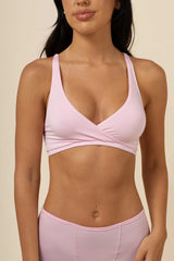 Women's Cross Front Bralette in Peony