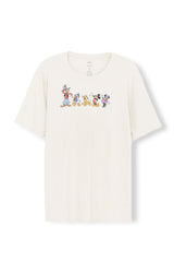 Men's Crew Neck Tee in Mickey and Friends on Ecru