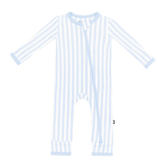 Zippered Romper in Small Mist Stripe
