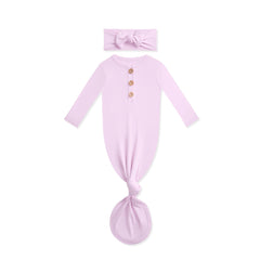 Knotted Gown with Bow Set in Thistle
