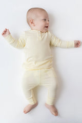 Ribbed Infant Henley Set in Chamomile