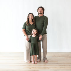 Men's Long Sleeve Henley Top in Fir