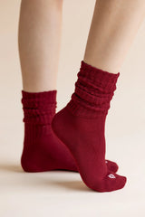 Adult Scrunch Socks in Ruby