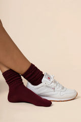 Adult Scrunch Socks in Burgundy