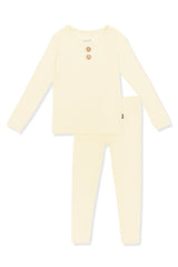 Ribbed Henley Set in Chamomile