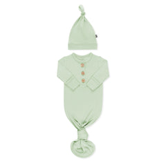 Knotted Gown with Hat Set in Basil