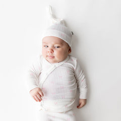 Pointelle Take Me Home Set with Cap in Sweet Pink Bow