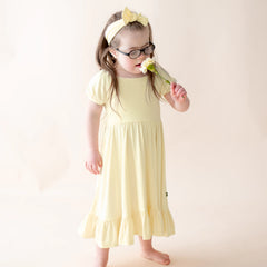 Puff Sleeve Twirl Dress in Chamomile