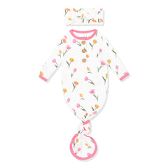 Knotted Gown with Bow Set in Tulip