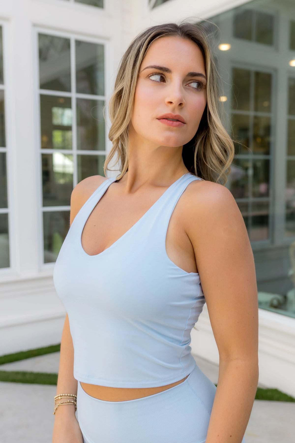 Bamboo Flex Bra Tank in Breeze