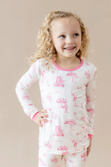 Long Sleeve Pajamas in Toile Ballet