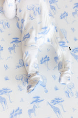 Zippered Footie in Toile Safari